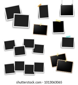 Photo Frame Big Set With Old Background With Gradient Mesh, Vector Illustration