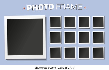photo frame with black board and 3d white frame