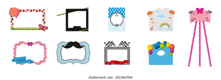 Photo frame, blank space. İcons. illustration - Vector.