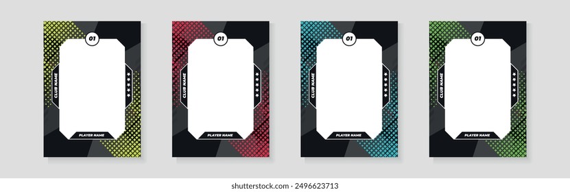 photo frame or border collection for hockey, basketball and football player, trading card template design for sports, picture frame for player performance, sports flyer design.