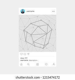 Photo frame by instagram template. Social network concept. Vector illustration.