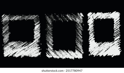 Marco de fotos con textura de trazo de tiza en Vector