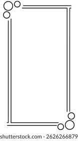 photo frame with circle, rectangle frame outline black and white