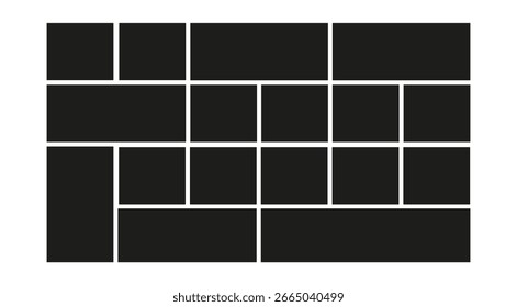 Photo frame collage. Blank poster mockup template for images, prints, or photography display.