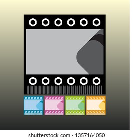 Photo frame collage composition with flat design