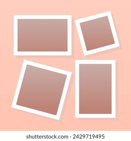 Photo frame collage composition with flat design. Photo collage template design vector