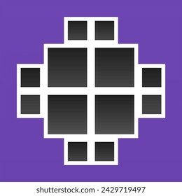 Photo frame collage composition with flat design. Photo collage template design vector