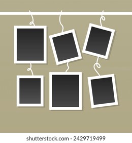 Photo frame collage composition with flat design. Photo collage template design vector