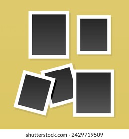 Photo frame collage composition with flat design. Photo collage template design vector