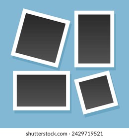 Photo frame collage composition with flat design. Photo collage template design vector
