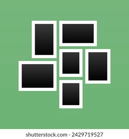 Photo frame collage composition with flat design. Photo collage template design vector