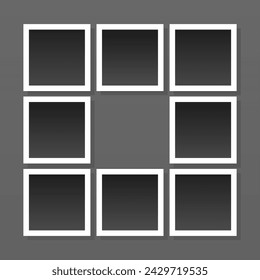 Photo frame collage composition with flat design. Photo collage template design vector