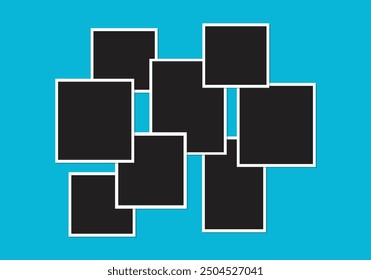 Photo frame collage composition flat design, vector photo frame  illustration, 