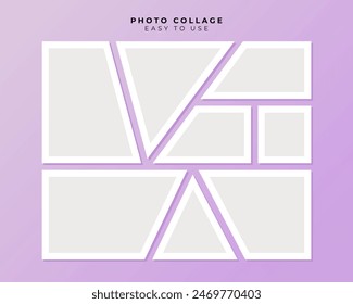 Photo Frame Collage With Flat Design Vector Template