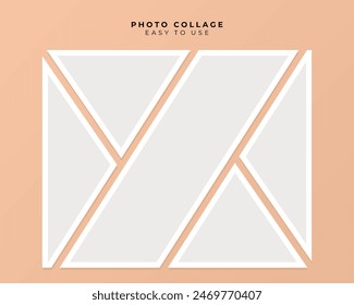 Photo Frame Collage With Flat Design Vector Template