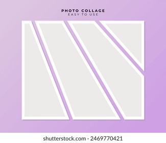 Photo Frame Collage With Flat Design Vector Template