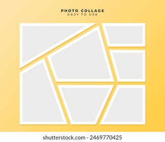 Photo Frame Collage With Flat Design Vector Template