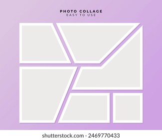 Photo Frame Collage With Flat Design Vector Template