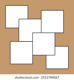 Collage del marco de la foto con la Plantilla plana del Vector del diseño