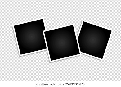 Photo frame collage template on transparent background