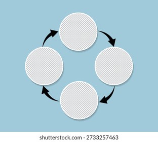 Photo frame collage with workflow cycle workflow cycle, showing a process or workflow concept on a soft neutral background with copy space.