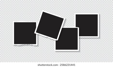 Photo frame collection with blank place, Mockup for design, portfolios, social media or branding