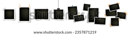 Photo Frame Collection. Polaroid photo frame set. Set of polaroid vector photo frames on a transparent background. Vector illustration