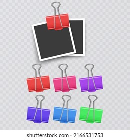 Photo Frame Collection. Polaroid photo frame set.Photo frames with realistic drop shadow vector effect isolated design.Photo frames fixed with adhesive tape on a transparent. Vector illustration