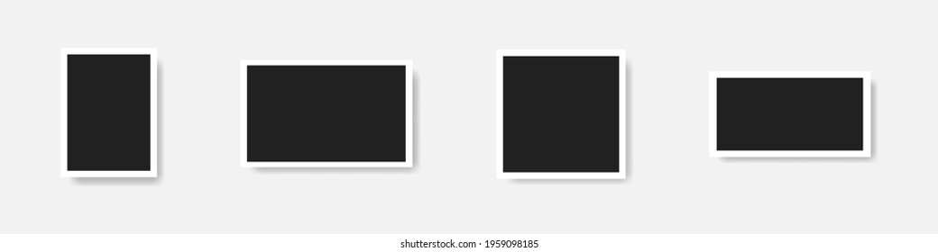 Photo frame collection. Vector illustration. Vintage photo frame template with shadow.