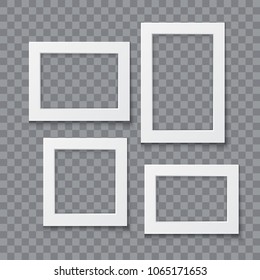Photo frame collection vector realistic illustration isolated on transparent background