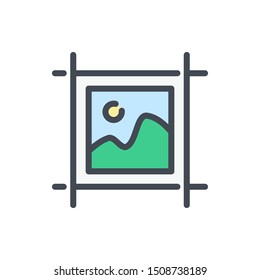 Photo frame color line icon. Image gallery vector outline colorful sign.