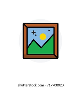 Photo frame concept Isolated Line Vector Illustration editable Icon
