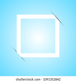 Photo frame concept, isolated object on a blue background for your design. Vector illustration EPS 10.