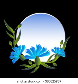 Fotografía Con Ilustración De Vector Plano De Cornflower