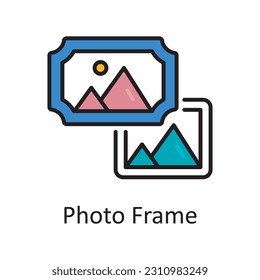 Photo Frame Filled Outline Icon Design illustration. Art and Crafts Symbol on White background EPS 10 File