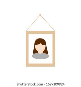 Photo frame in flat design. Wall picture frame isolated on white background. Vector illustration