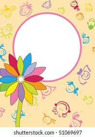 Photo frame with floral background