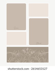 Photo frame with floral decoration background