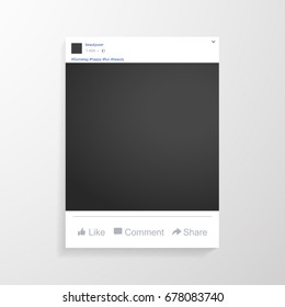 Photo Frame For Friends Internet Sharing Inspired By Facebook. Blank Dark Frame. Vector Template