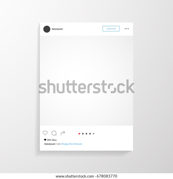 Instagramをインスタンス化した 友だちとのインターネット共有の写真フレーム 空白の枠 ベクター画像テンプレート のベクター画像素材 ロイヤリティ フリー