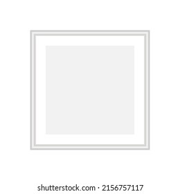Fotografía. Burla gris cuadrada. Fotograma de plata vacío realista. Ilustración vectorial aislada en blanco.