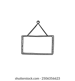 Photo Frame, Hand-Drawn Vector, Graphic Style, Cartoon Illustration, Black and White, Sketch Style, Isolated on White Background