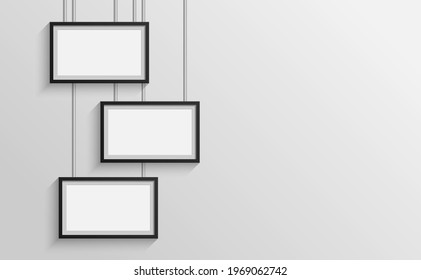 Photo frame hanging mockup background