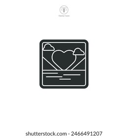Photo Frame Heart Icon symbol vector illustration isolated on white background