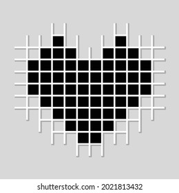 Photo frame heart shape style , Home decoration concept . Vector illustration
