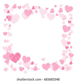 Photo frame. Hearts. for lovers. Square frame. Illustration for your design.