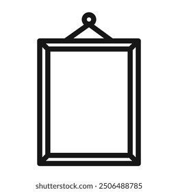 Photo frame icon Black line art vector logo