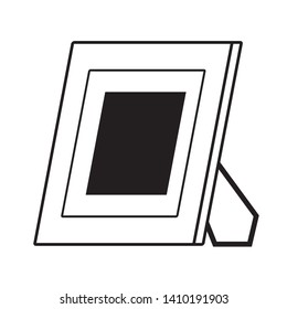 photo frame icon cartoon isolated black and white vector illustration graphic design