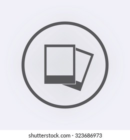 Photo frame icon in circle . Vector illustration
