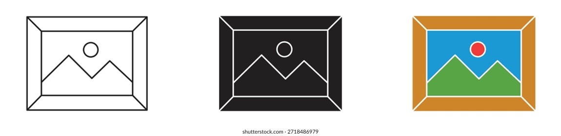 Photo Frame icon collection, vector illustration.